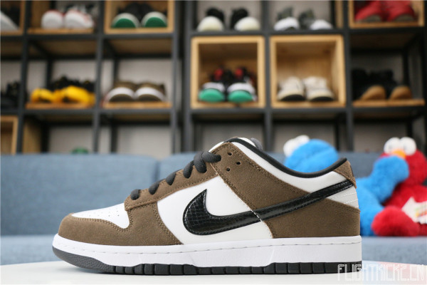 Nike SB Dunk Low White Black Trail End Brown