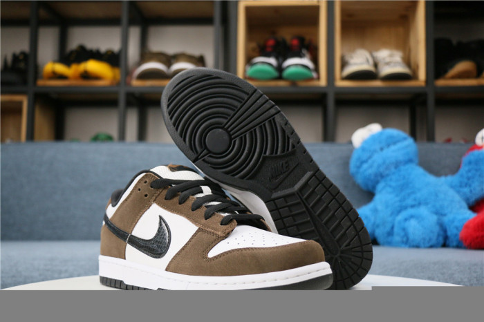 Nike SB Dunk Low White Black Trail End Brown