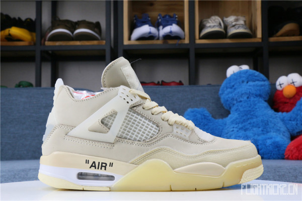 Off White x Air Jordan 4 Sail 2020  ( A1)