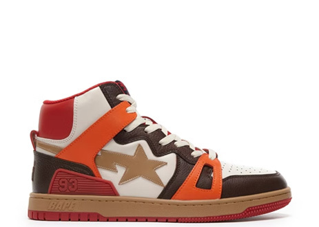 A Bathing Ape Bape Sta 93 Hi Red Orange Light Sand