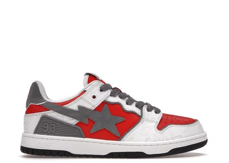 A Bathing Ape Bape SK8 Sta White Red