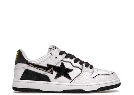 A Bathing Ape Bape SK8 Sta White Silver