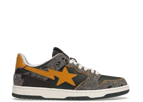 A Bathing Ape Bape SK8 Sta Grey Mustard Yellow