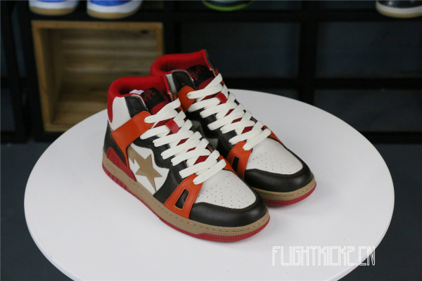 A Bathing Ape Bape Sta 93 Hi Red Orange Light Sand