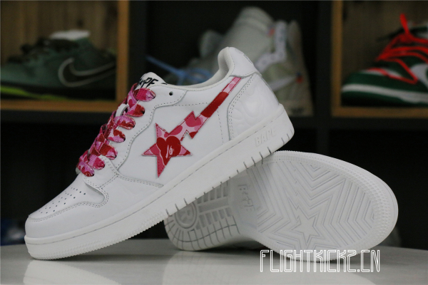 A Bathing Ape Bape Sta Low White ABC Camo Pink