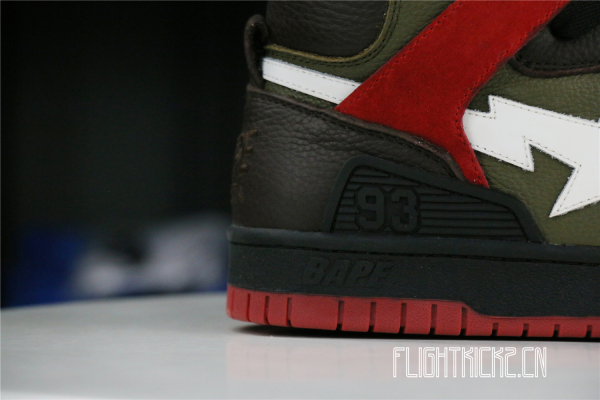 A Bathing Ape Bape Sta 93 Hi Khaki Green