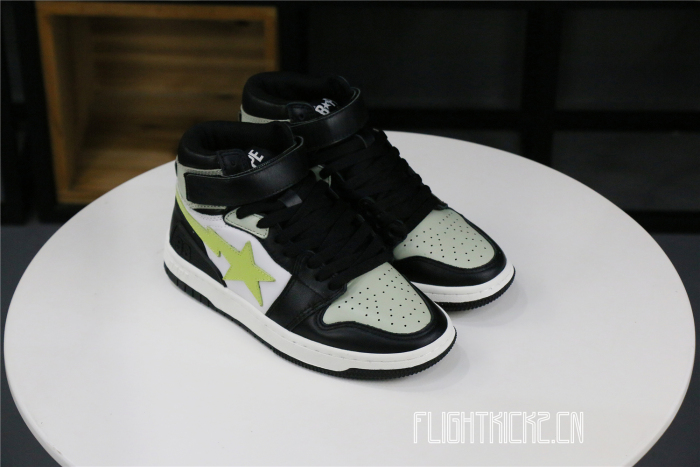 A Bathing Ape Block Sta Hi Black Lime