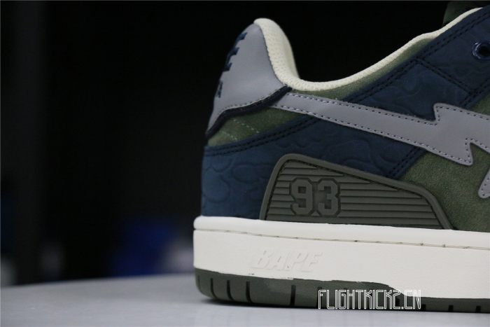 A Bathing Ape Bape SK8 Sta Army Green Dark Blue