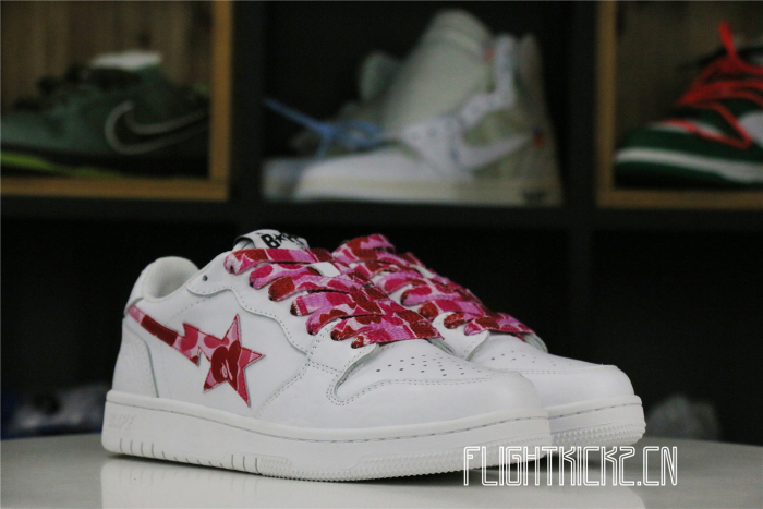 A Bathing Ape Bape Sta Low White ABC Camo Pink