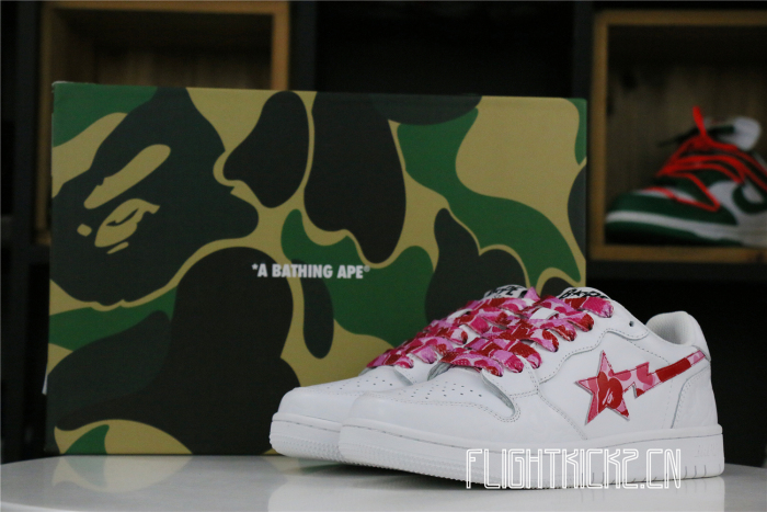 A Bathing Ape Bape Sta Low White ABC Camo Pink