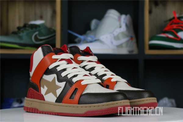 A Bathing Ape Bape Sta 93 Hi Red Orange Light Sand