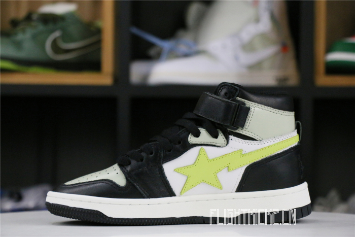 A Bathing Ape Block Sta Hi Black Lime