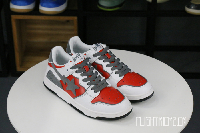 A Bathing Ape Bape SK8 Sta White Red