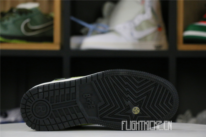 A Bathing Ape Block Sta Hi Black Lime