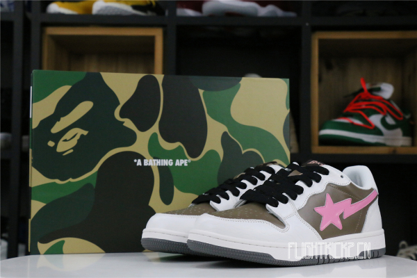 A Bathing Ape Bape Court Sta Brown Pink