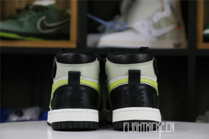 A Bathing Ape Block Sta Hi Black Lime