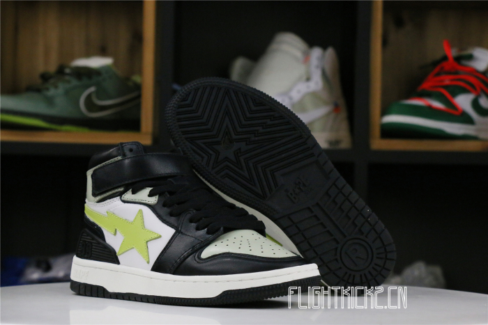 A Bathing Ape Block Sta Hi Black Lime