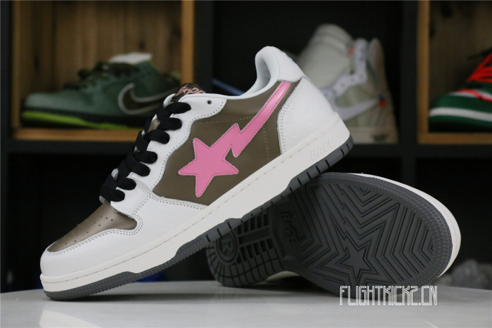 A Bathing Ape Bape Court Sta Brown Pink