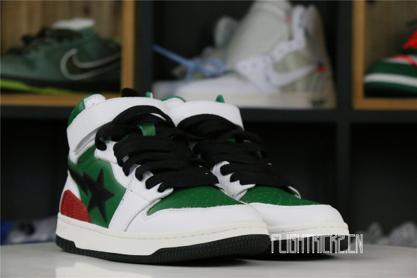 A Bathing Ape Bape SK8 Sta White Green