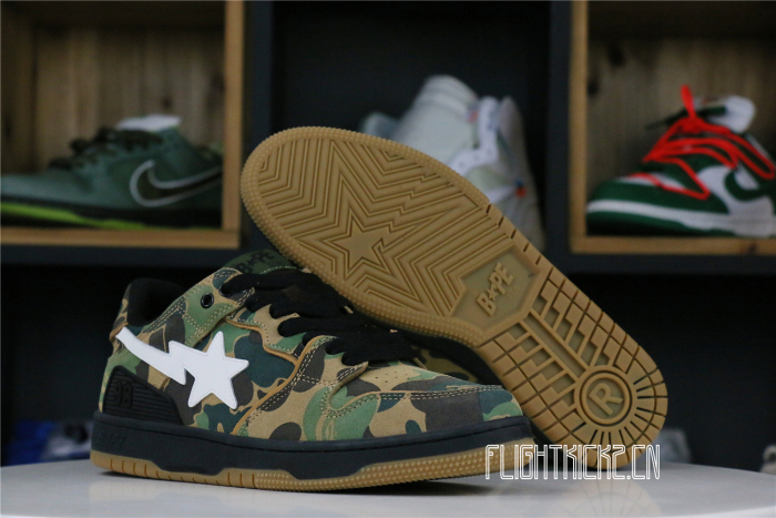 A Bathing Ape Bape SK8 Sta ABC Camo Green