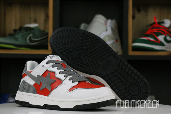 A Bathing Ape Bape SK8 Sta White Red