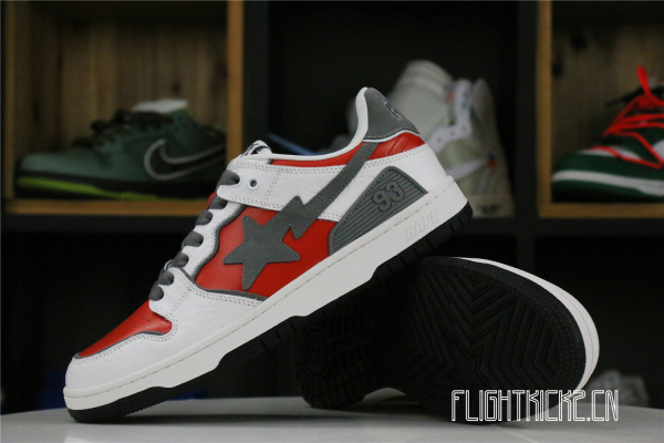 A Bathing Ape Bape SK8 Sta White Red