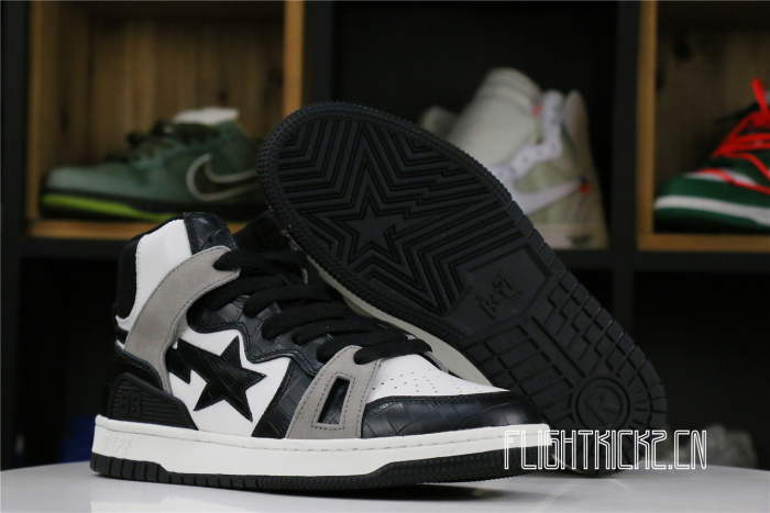 A Bathing Ape Bape Sta 93 Hi Black Light Grey