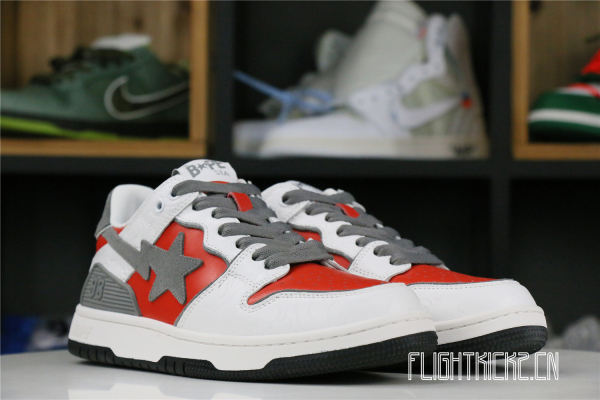 A Bathing Ape Bape SK8 Sta White Red