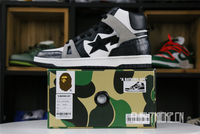 A Bathing Ape Bape Sta 93 Hi Black Light Grey
