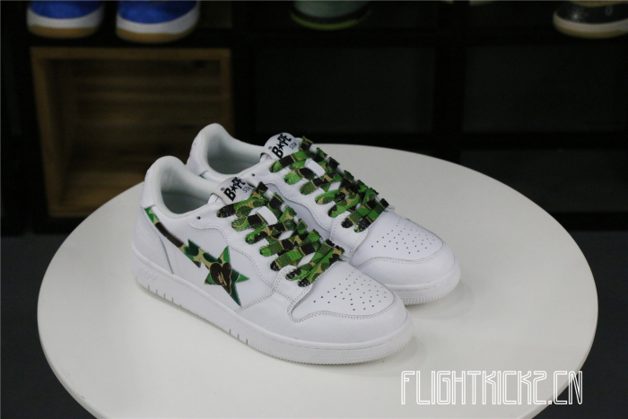 A Bathing Ape Bape Sta Low White ABC Camo Green