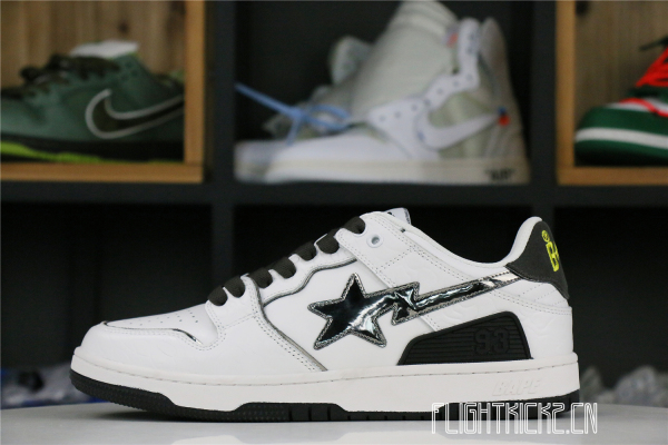 A Bathing Ape Bape SK8 Sta White Silver