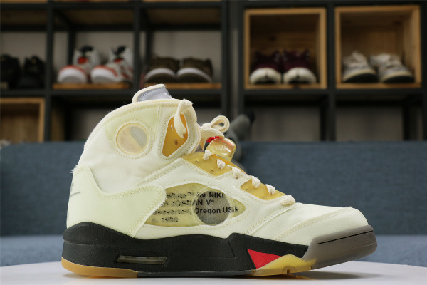 Off White x Air Jordan 5 Retro  Sail/Plot twist  ( A1)