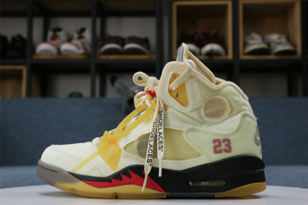 Off White x Air Jordan 5 Retro  Sail/Plot twist  ( A1)