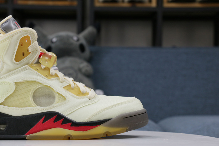 Off White x Air Jordan 5 Retro  Sail/Plot twist  ( A1)