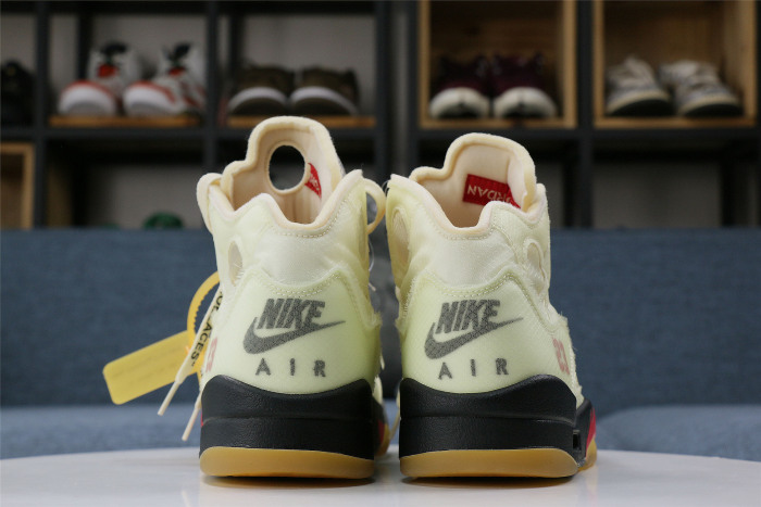 Off White x Air Jordan 5 Retro  Sail/Plot twist  ( A1)