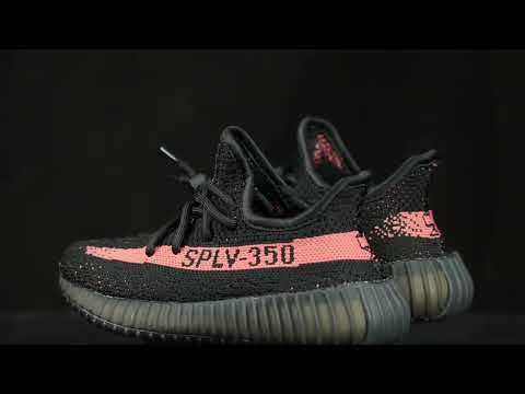 Yeezy 350 V2 Boost Core  Black Red Kid(Ln5 A1)