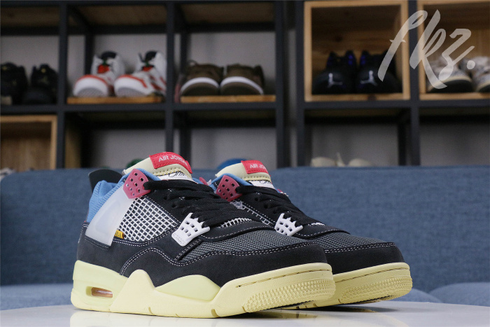 Union LA X Air Jordan 4 Retro Off Noir(GS)（A1）
