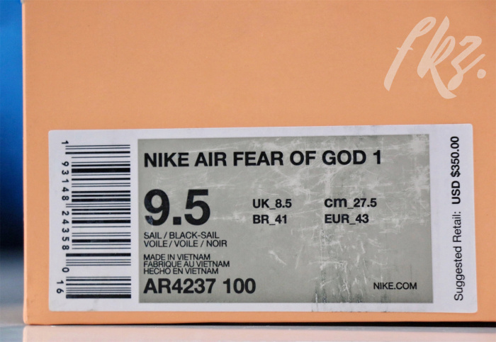 Nike x Air Fear Of God 1 Grey