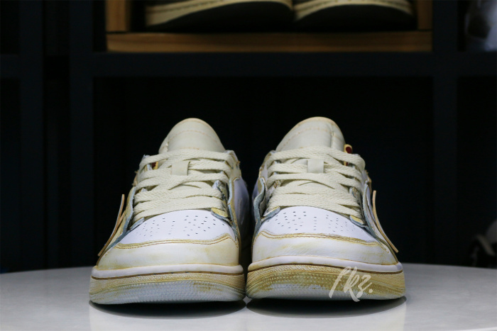 Custom Off White x Air Jordan 1 Low Aged White