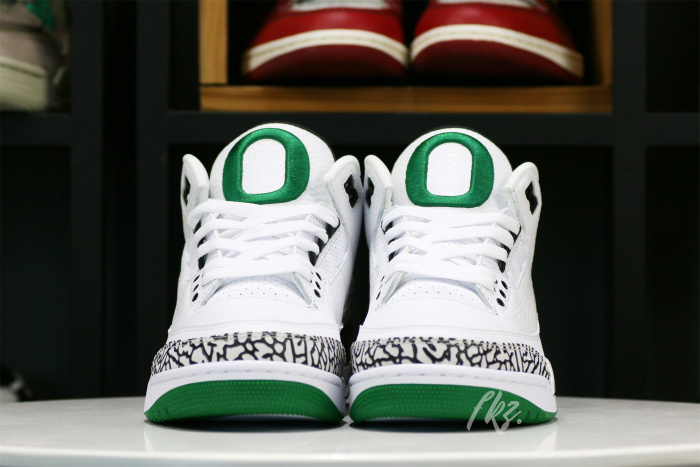 Air Jordan 3  Oregon Duck  Pit Crew White