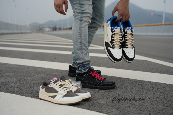 Travis Scott x Nike Air Jordan 1 Low OG “Black/Phantom”（A1）