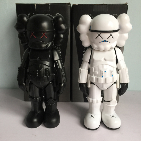 MAND KAWS Star Wars black and white soldiers