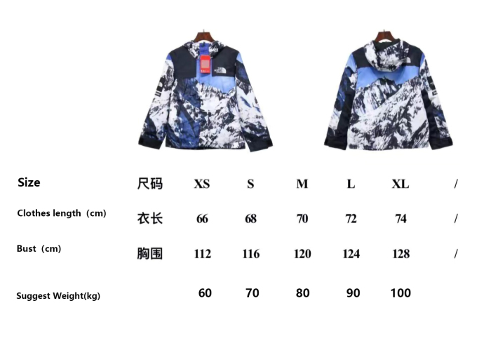 Suprem3 The North Face Mountain Parka Blue/White