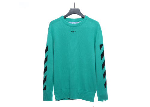 Off-White Diag Arrows Knit Sweater Mint Green/Black
