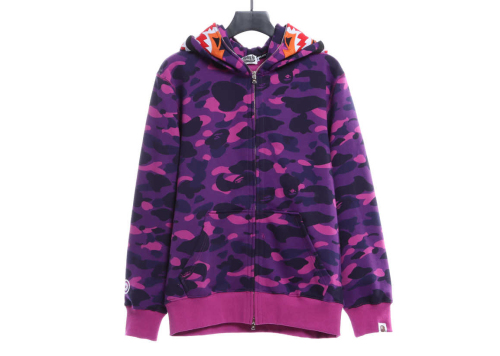 BAPE tiger embroidery zipper double hoodie