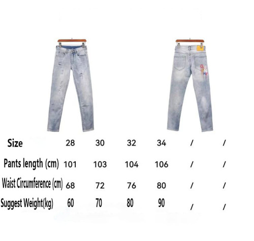 Givenchy embroidered colorful word ripped denim pants