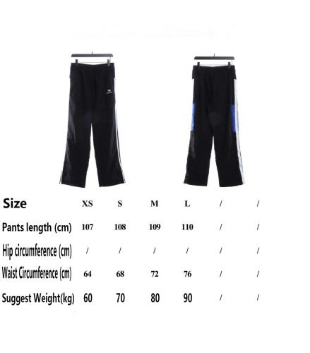 Balenc1aga 22FW double hook embroidery patchwork sports pants
