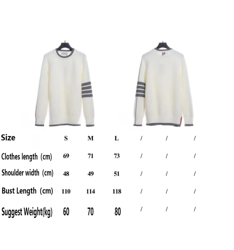 ThomBrowne New Season 22Ss Four-Stripe Pullover Long Sleeve Crewneck Sweater