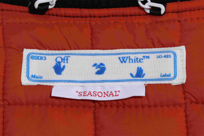 OW 22Fw alien arrow embroidered woolen stitching jacket thickened cotton baseball uniform jacket