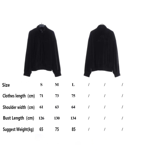 Balenc1aga 22FW velvet zip coat